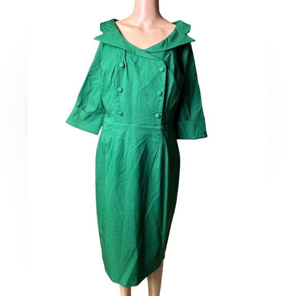 MUXXN Women's plus size Classic Vintage Sweetheart Neckline Cocktail Tea Dress - Picture 4 of 8